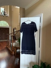 Katherine Kelly Navy Style Daphne Dress 6 NWT MSRP 199.00 Lace Cocktail Wedding