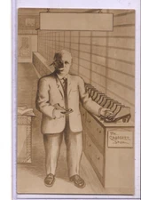 Real Photo Postcard RPPC Salesman/Owner Crossett Shoes Studio Prop Haverhill MA