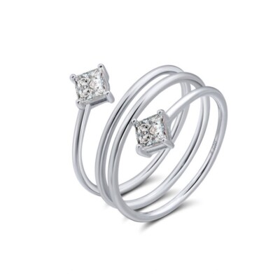 925 Sterling Silber Spiralring, einzigartiger Designring, Größe UK N
