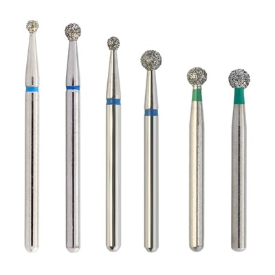 Dental Diamond Burs FG Long Round Ball 801/023C 801L/018M Coarse Grit High Speed