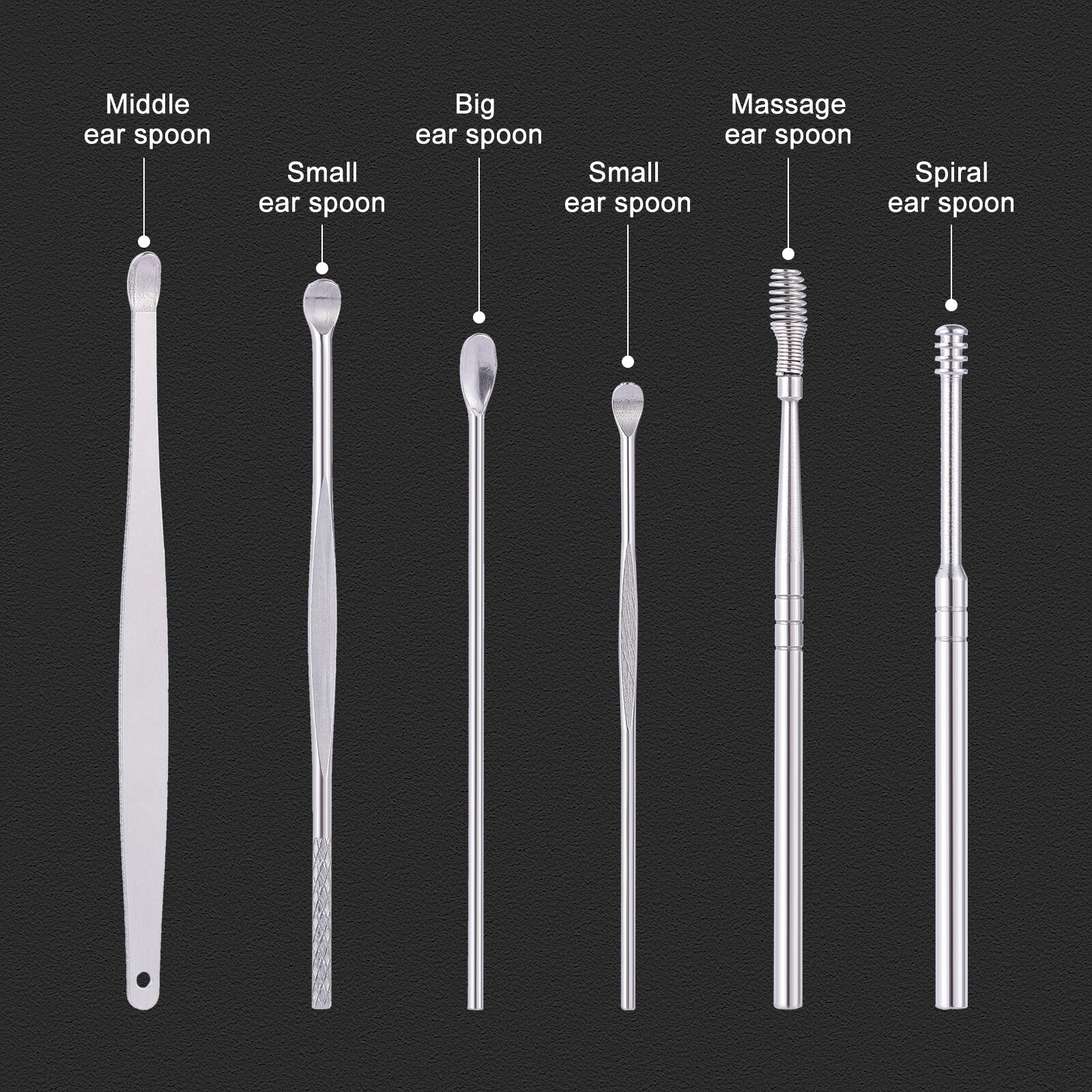 SixPiece Professional Ear Wax Removal Tools Ear Cleaning Kit eBay