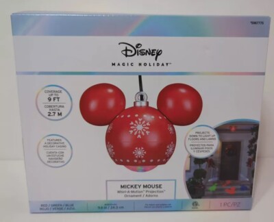 Disney Magic Holiday Mickey Mouse Whirl A Motion LED Projection Hanging Ornament