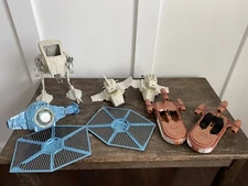 Vintage Star Wars Kenner Vehicle Parts Repair Lot: AT-ST Tie Fighter Speed Racer