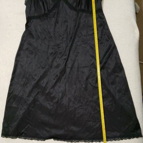 Sears Doesn't Slip Nylon Womens Full Slip. Sz 40. Black.Made in USA.Vintage. - Picture 2 of 11