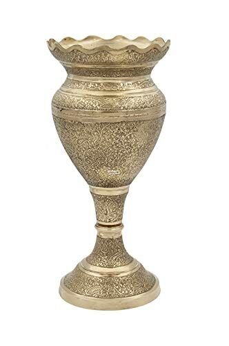 Neu Messing golden antik königlicher Look Bechermuster Blumenvase 30 cm Wohnkultur - Bild 4 von 4