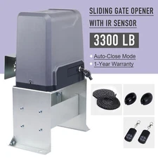 CO-Z 3300 lb Sliding Gate Opener Chain Drive with 2 Remotes & Infrared Sensors