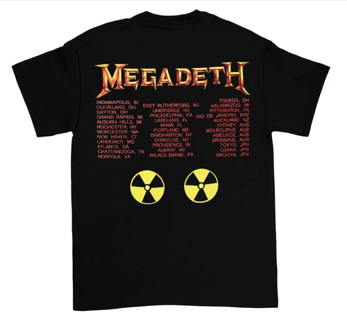 1990 Megadeth Rust in Peace Tour Black T-Shirt Double Side Tee