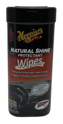 Interior Protectant Wipes Meguiar's NATURAL SHINE Satin G4100 BIGGER THICKER 25