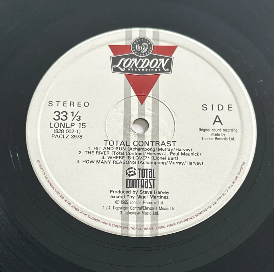 Total Contrast - Self Titled Lp Vinyl Record Funk Electronic EX : VG+ Condition - Image 3 of 4