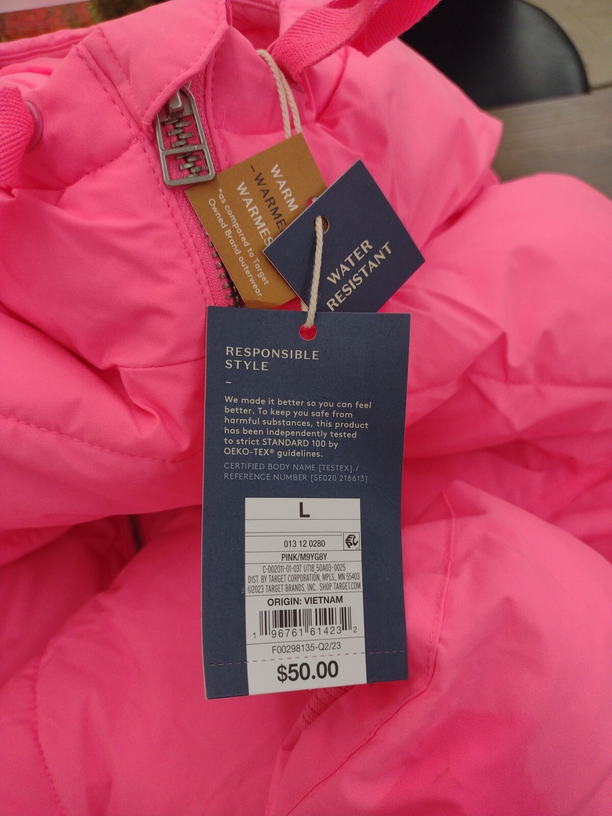 universal thread Women's Pink Puffer Jacket Large - image 6