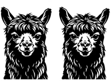 Llama Graphic Rendering Black Vinyl Decal Car Window Laptop Tablet Notebook