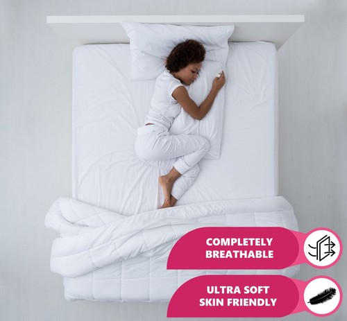 WATERPROOF TERRY TOWELING EXTRA DEEP MATTRESS PROTECTOR FITTED SHEET BED COVER - Picture 16 of 65