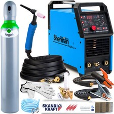 200A HF Alu Schweißgerät WIG AC DC - Preflow, Postflow - Set mit Gasflasche