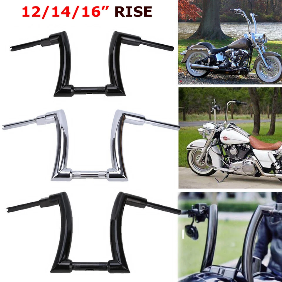 Manillar 12" 14" 16" Rise DNA Monster Fat APE 2"" barras de suspensión para Harley Touring Foto 3 de 4