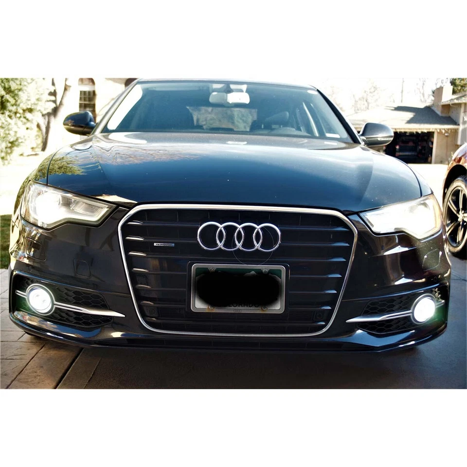 LED Fog Lights Halo Rings Projector Lens Assembled Bumper Cover For Audi S6 - Image 3 of 4