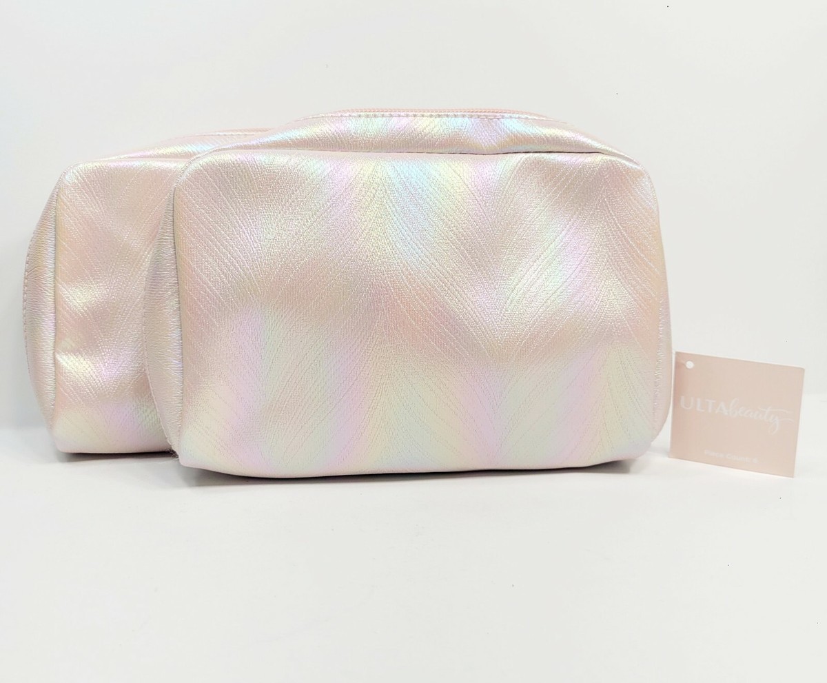Ulta Beauty Pink Holographic Cosmetic Bag Travel-Makeup