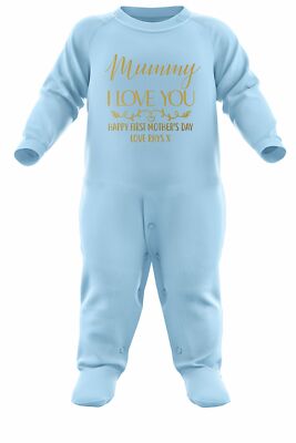 Baby Gold Mama Ich liebe dich individueller Strampler personalisiert Muttertagsgeschenke