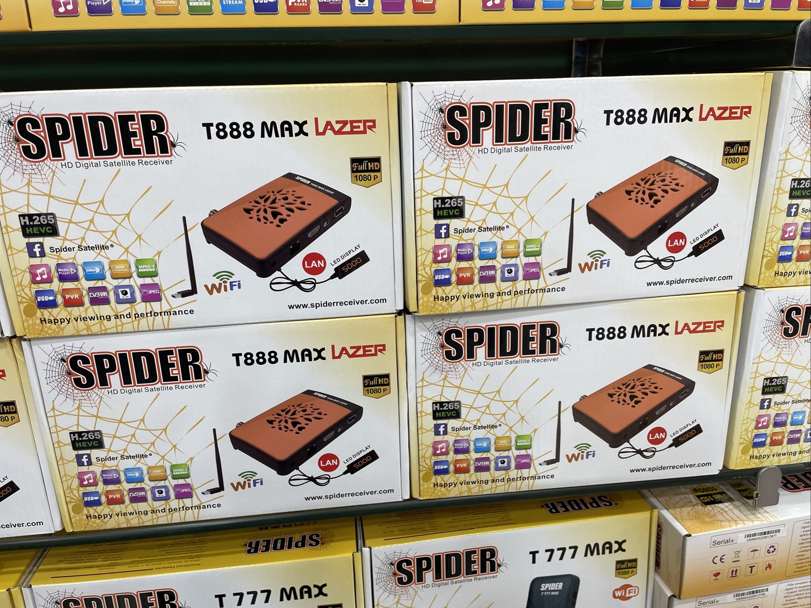 Spider Digital Satellite Receiver TV Box T888 Max Lazer WiFi & Lan رسيفر سبايدر eBay
