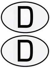 2 x D-Schild Deutschland D Aufkleber zwei Stück á 72 x 51 mm FasCalFolie Sticker