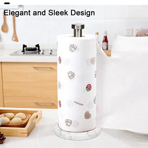 Winmien Stainless Steel Paper Towel Holder with Marble Base Kitchen Standing ...