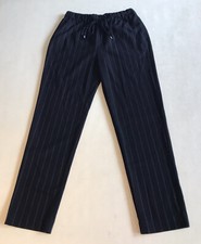 Nine West Womens Blk +Gold Stripe Pants Elastic waist Sz S pre-owned