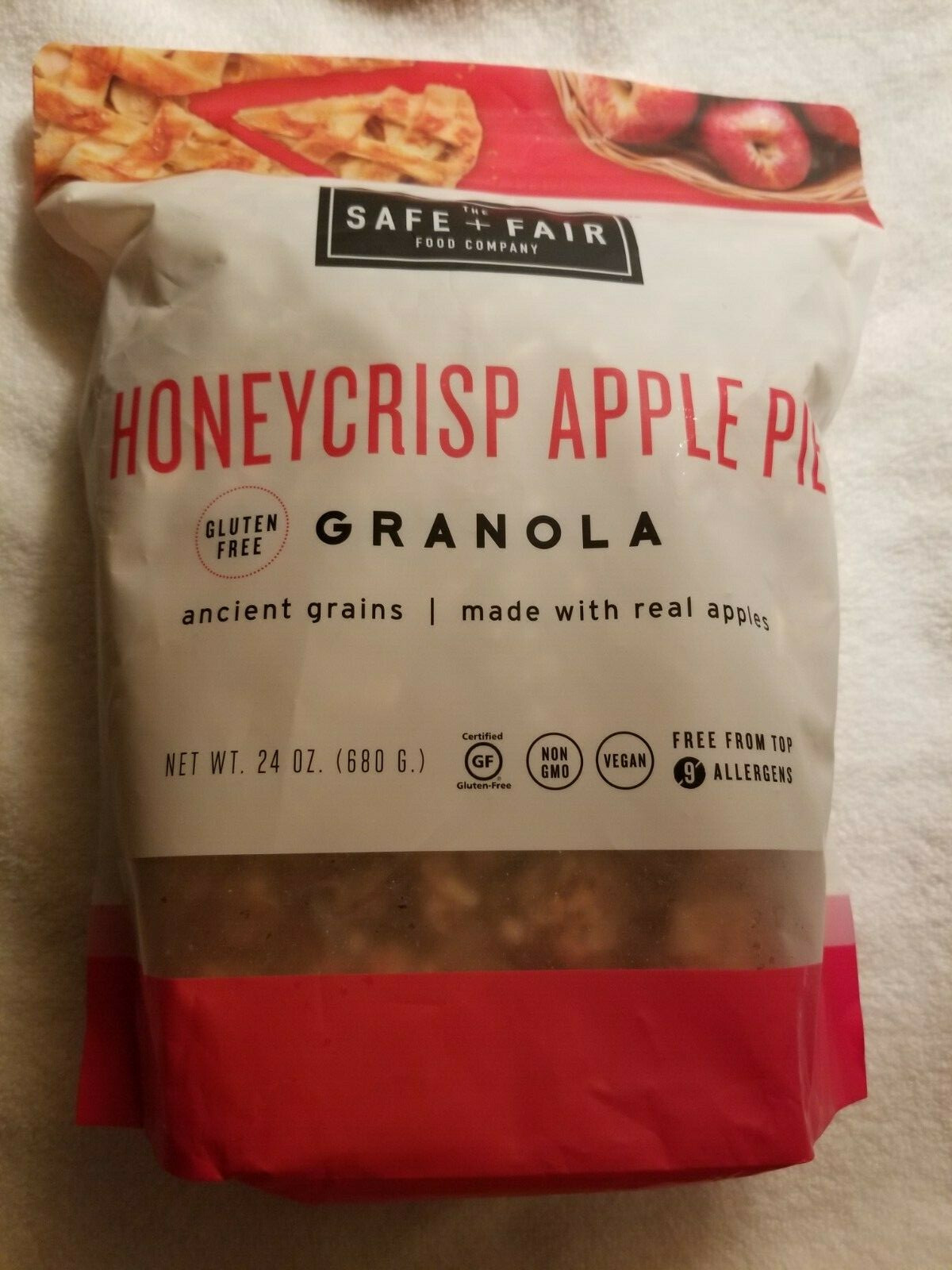 Safe & Fair HONEYCRISP APPLE PIE GRANOLA Organic Gluten Free Vegan XL