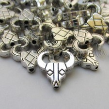 Cow Skull 14mm Antiqued Silver Plated Spacer Beads B1412 - 10, 20 Or 50PCs
