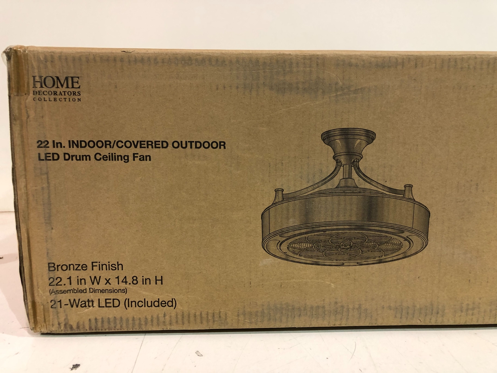 Home Decorators Windara 22" LED Indoor/Covered Outdoor Bronze Ceiling