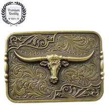 TEXAS BULL2 Belt Buckle Metal Zinc Alloy Vintage Retro Fashion Western Premium