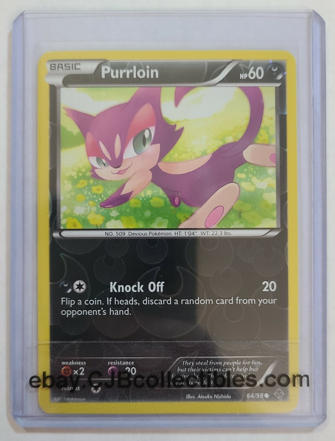 Pokémon PURRLOIN 64/98 Reverse Holo Emerging Powers - Light Play🍒