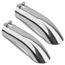 2pcs Exhaust Tip 3 Inlet 3 Outlet 12 Long Stainless Steel Turn Down Tailpipe
