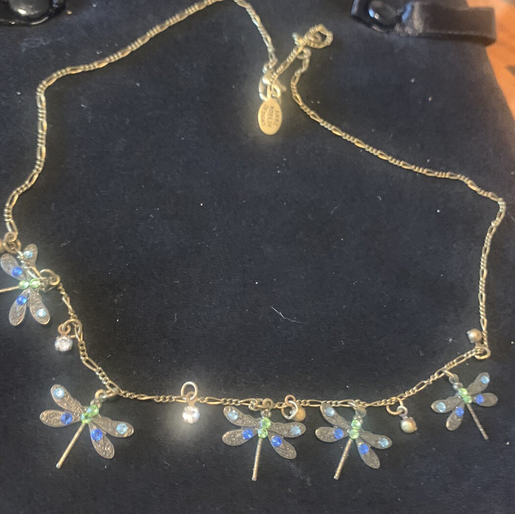 Anne Koplik Dragonfly Pendant with Swarovski Crystals excellent condition free shipping