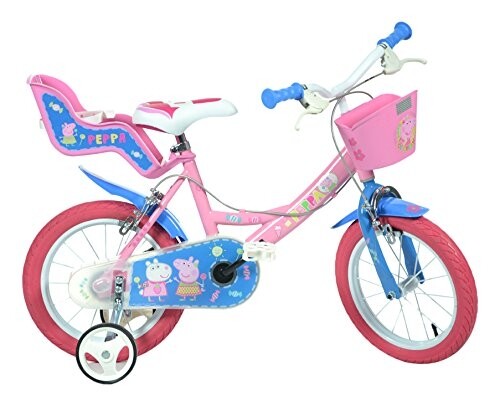 FAHRRAD KINDER PEPPA PIG 14 zoll MÄDCHEN 3 4 5 6 7 JAHRE 95 -127 cm DINO BIKES - Bild 1 von 7