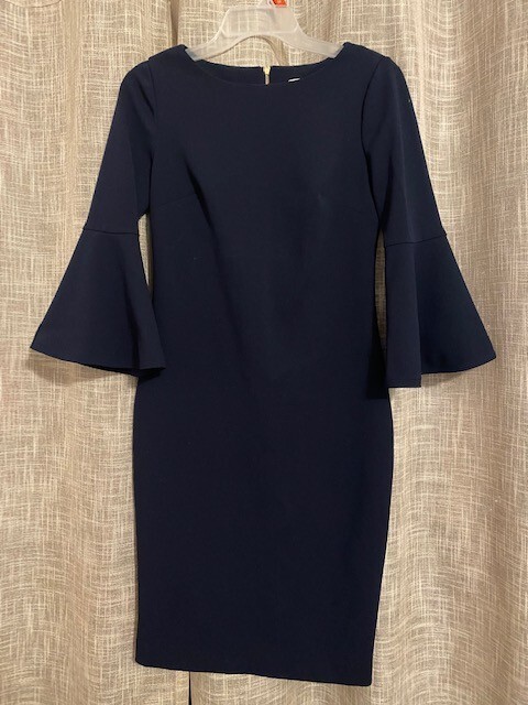Calvin Klein Solid Navy Blue Women Dress size 4