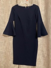 Calvin Klein Solid Navy Blue Women Dress size 4