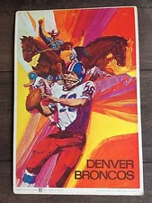 Denver Broncos 1968 NFL vintage sign -  8" x 11 1/2" -classic logo