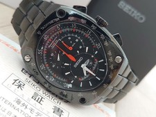 JUNK SEIKO Sportura Kinetic Chronograph Watch For Parts or Repair Working Japan