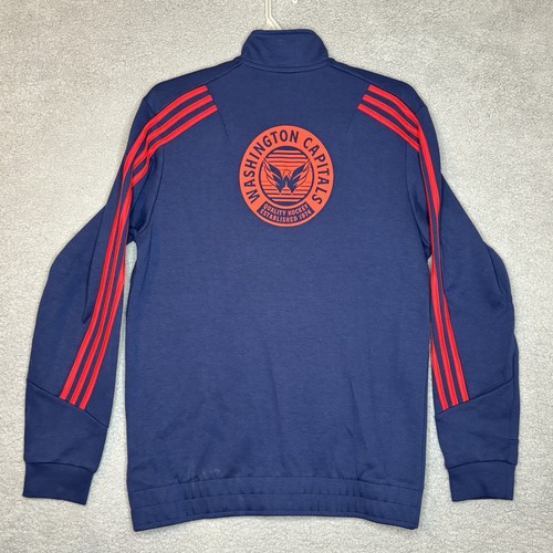 Washington Capitals Adidas NHL Hockey Full Zip Jacket Men's Adult Large Blue Red - Picture 9 of 12