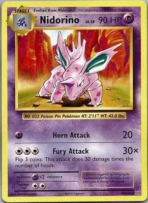 Nidorino - Evolutions (NM) 44/108 Psychic Stage 1 Arita #33