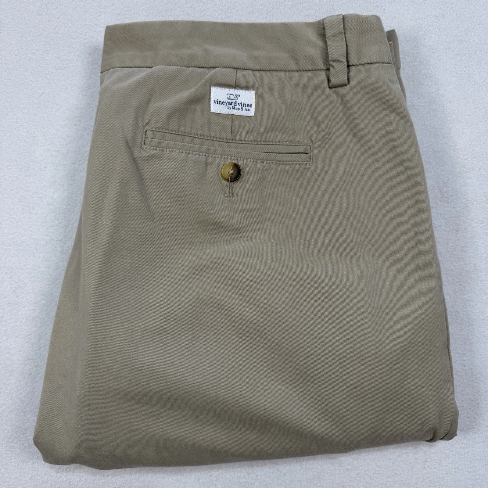 Vineyard Vines Pants Mens 38x32 Beige Breaker Chino Flat Front Stretch Golf
