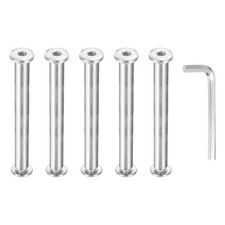 5 pezzi viti esagonali Chicago M6x6 mm 8x75 mm pali di rilegatura tappo presa bullone dado argento