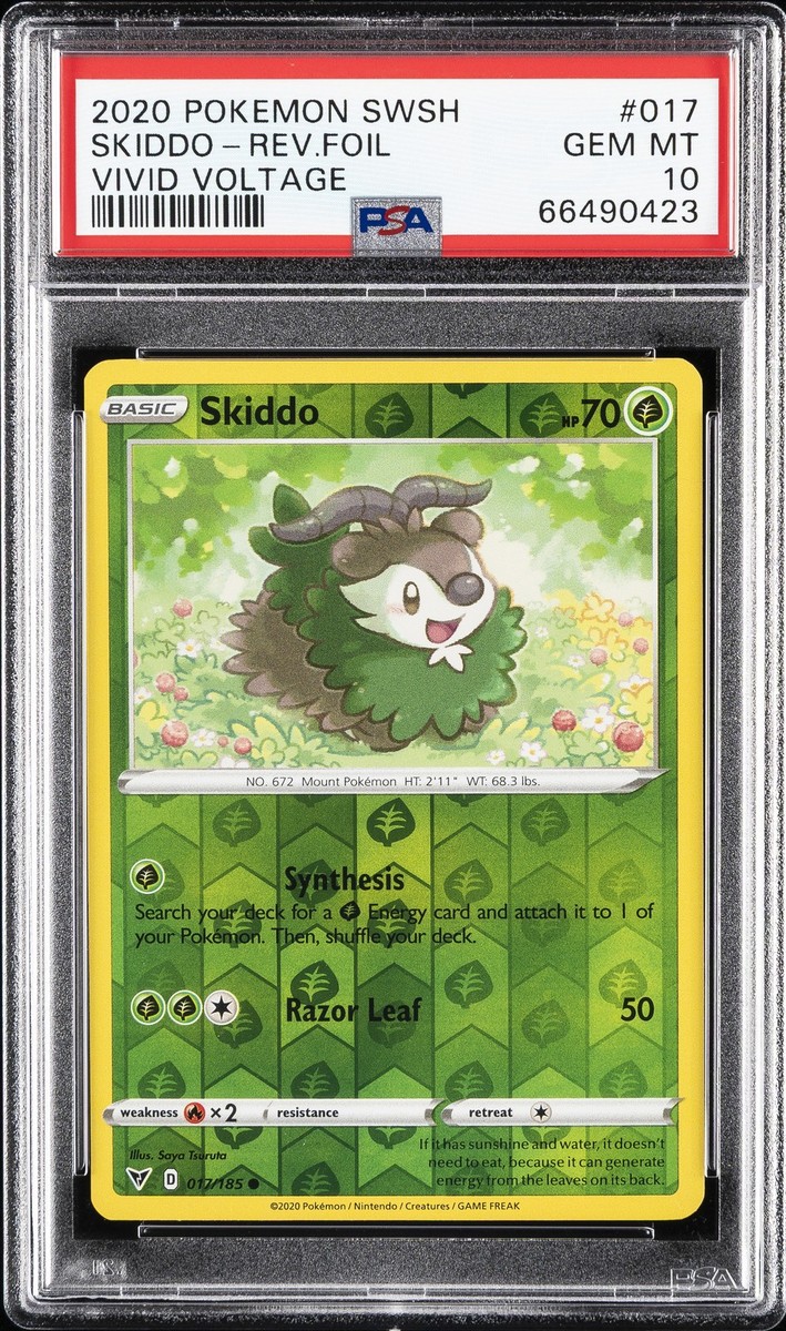 2020 POKEMON SWORD & SHIELD VIVID VOLTAGE #017 SKIDDO-REVERSE FOIL