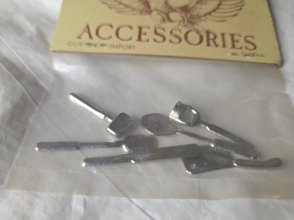 Dollhouse Miniatures 6 Silver Tone Kitchen Utensils Concord Accessories NOS - Image 2 of 4