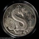 1975 World Trade Chinese Dragon 1 oz .999 Fine Silver Round