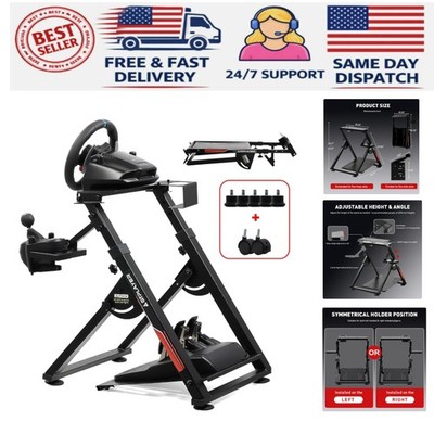 Sim Racing Wheel Stand for Logitech & Thrustmaster, Adjustable & Compact