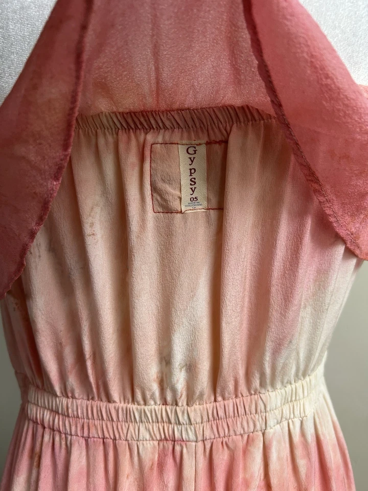 Gypsy 05 Tie Dye Maxi Vestido Mujer’s S 100% Seda Boho Sin Tirantes REVOLVE EE. UU. *logo Foto 4 de 4