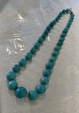 Statement Faux Turquoise Beaded Necklace Chic Southwestern Retro Bohemian 18