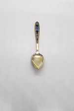 An elegant silver spoon inlaid enamel & gold - a collectible masterpiece