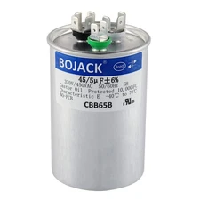 BOJACK 45+5 Uf 45/5 MFD ±6% 370V/440VAC CBB65 Dual Run Circular Start Capacitor