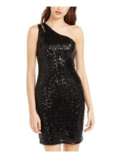 TEEZE ME Womens Sheath Short Dress Black Sleeveless Cocktail Juniors 34